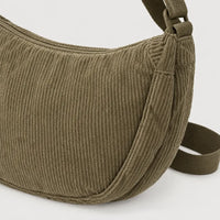 Sac hobo en velours côtelé - kaki - 4 macro