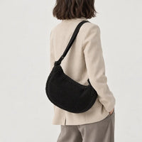 Sac hobo en velours côtelé - noir - 2 porte-arriere