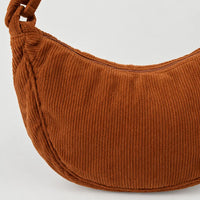 Sac hobo en velours côtelé - orange fonce - 4 macro
