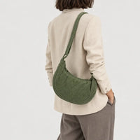 Sac hobo en velours côtelé - vert - 2 porte-arriere
