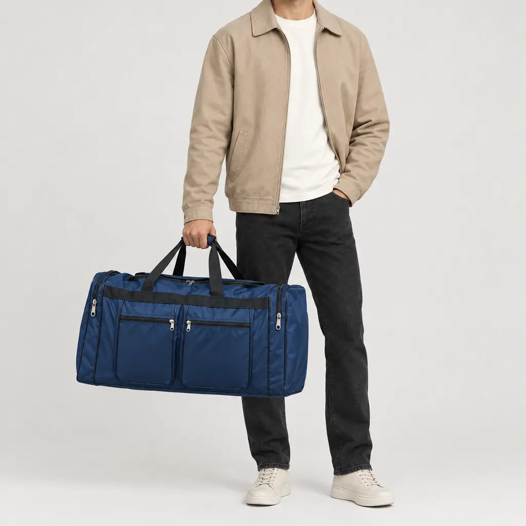 Sac de voyage pliable - bleu profond - 3 porte-face