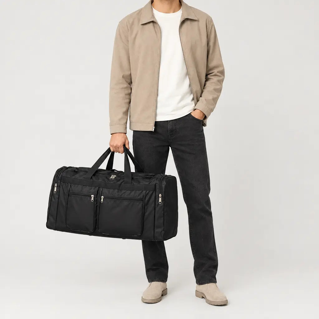 Sac de voyage pliable - noir - 3 porte-face