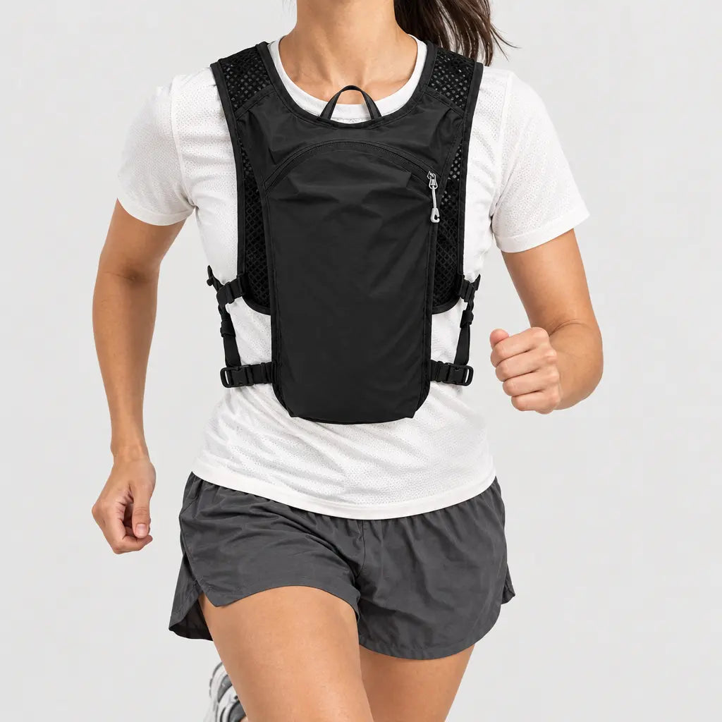 Gilet d’hydratation trail - noir - 3 porte-face