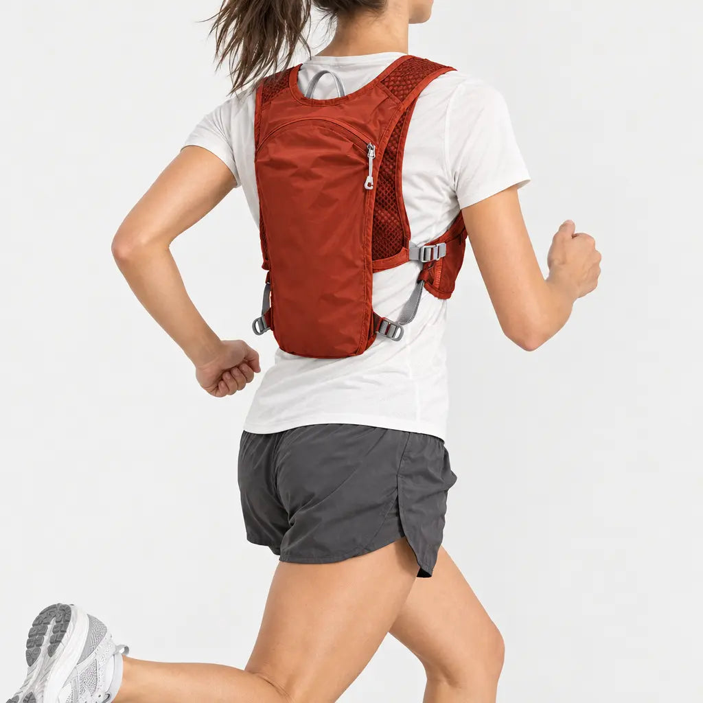 Gilet d’hydratation trail - rouge - 2 porte-arriere