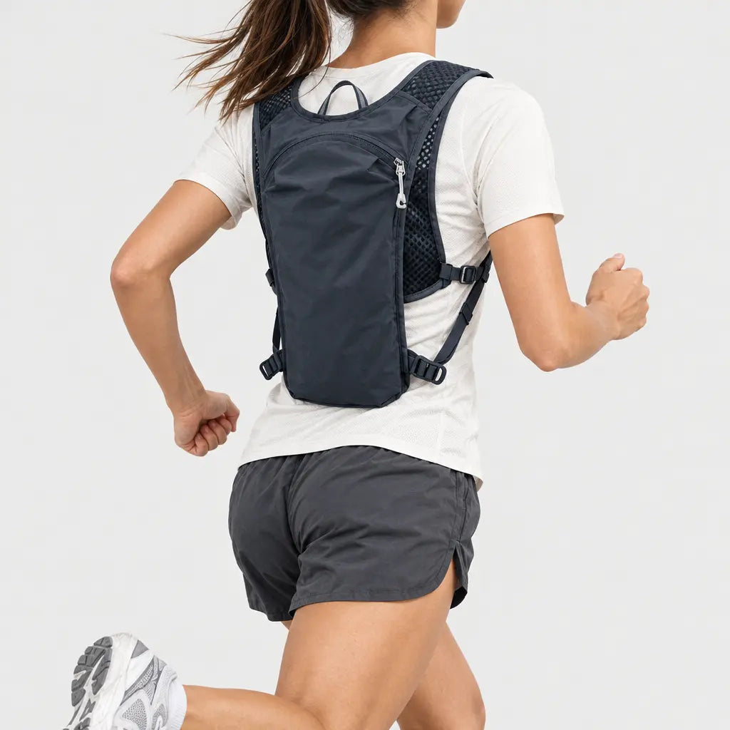 Gilet d’hydratation trail - gris bleu fonce - 2 porte-arriere