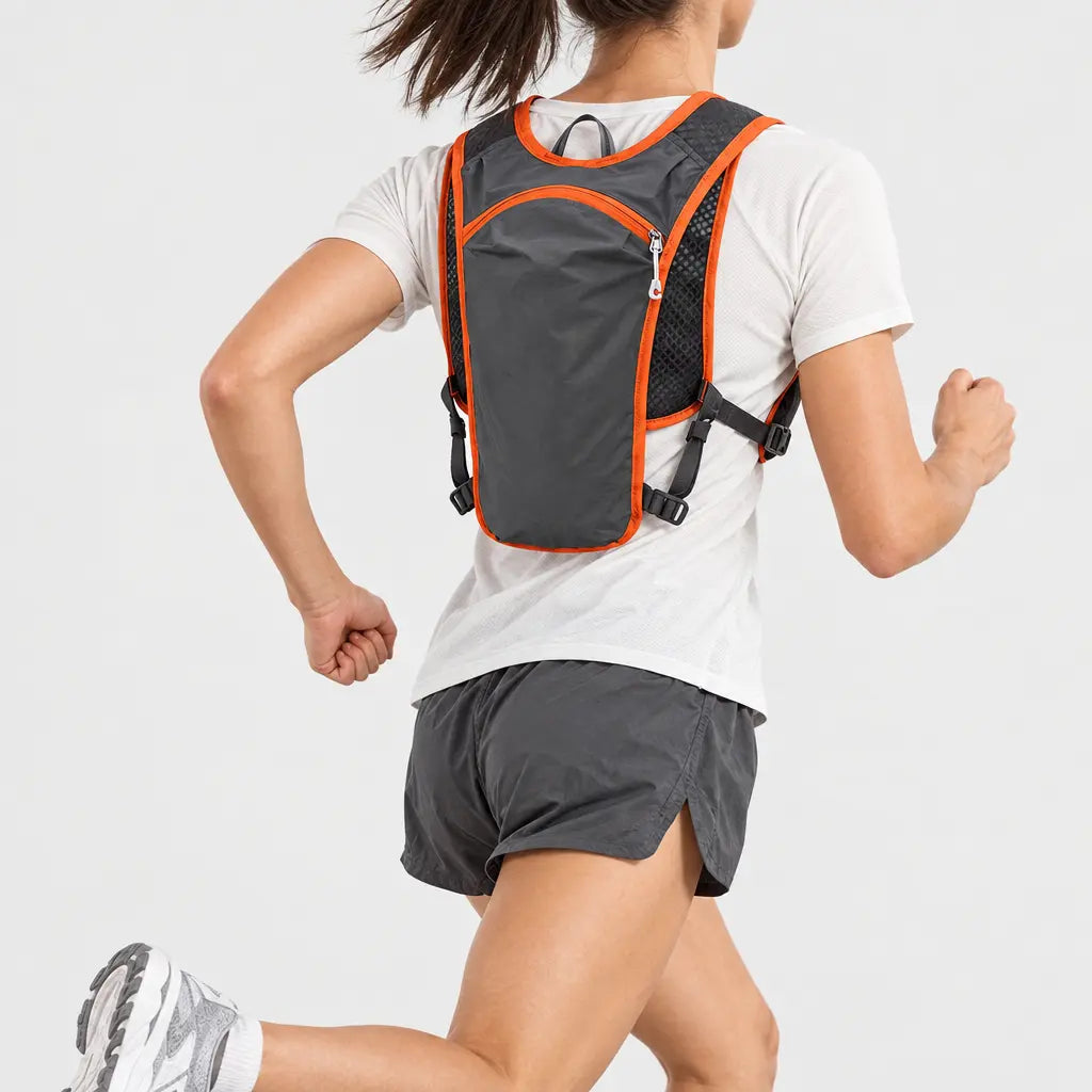 Gilet d’hydratation trail - gris orange - 2 porte-arriere