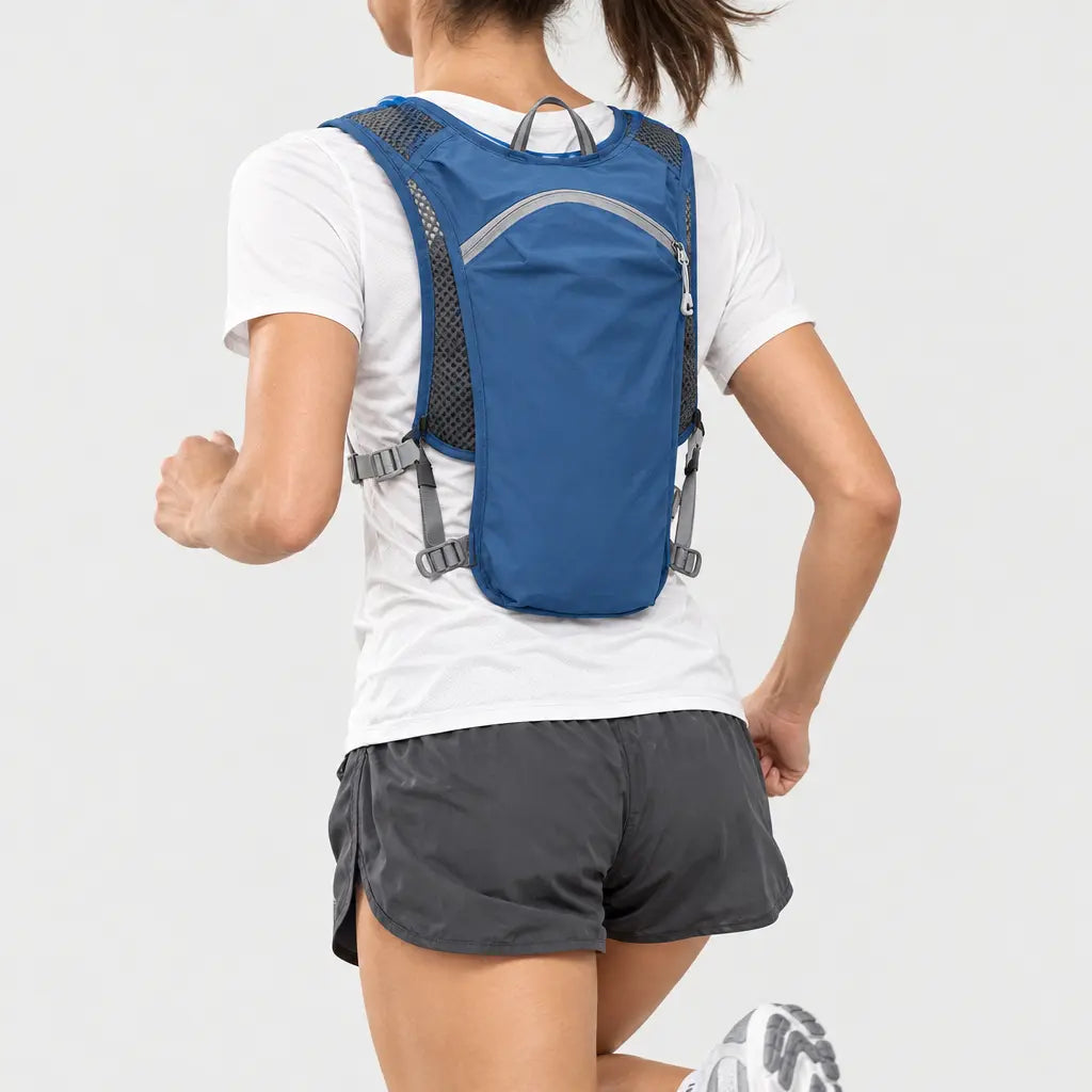 Gilet d’hydratation trail - bleu - 2 porte-arriere