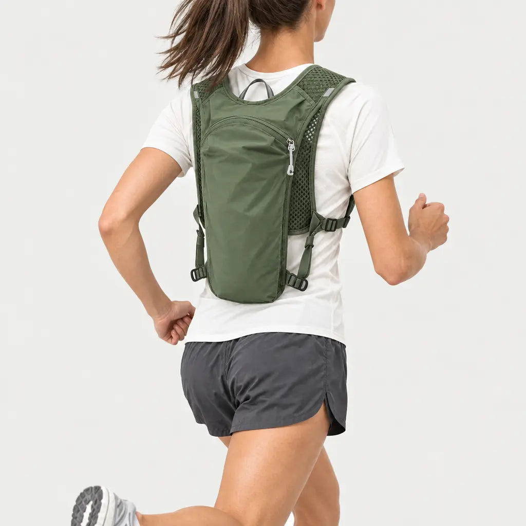Gilet d’hydratation trail - vert - 2 porte-arriere