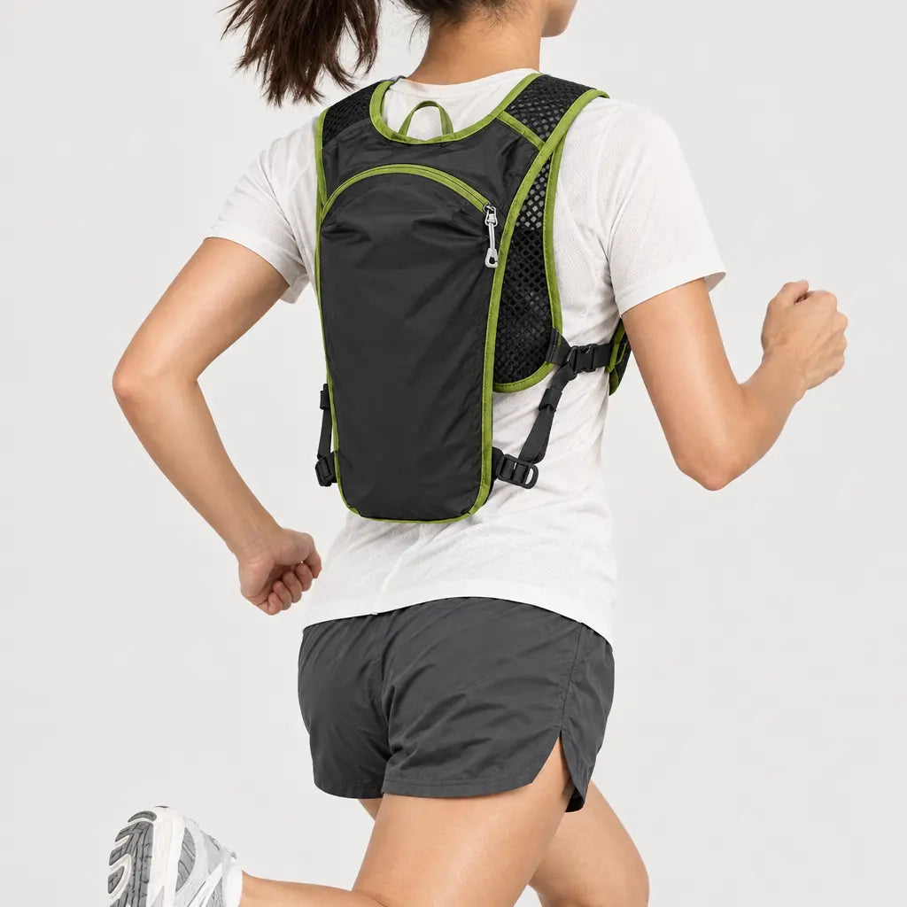 Gilet d’hydratation trail - noir vert - 2 porte-arriere