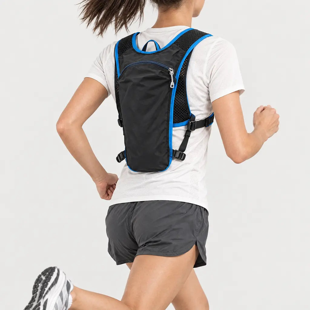 Gilet d’hydratation trail - noir bleu - 2 porte-arriere