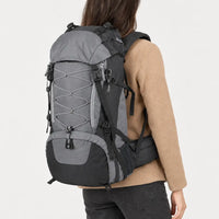 Sac à dos de randonnée en nylon - gris - 2 porte-arriere