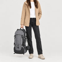 Sac à dos de randonnée en nylon - gris - 3 porte-face