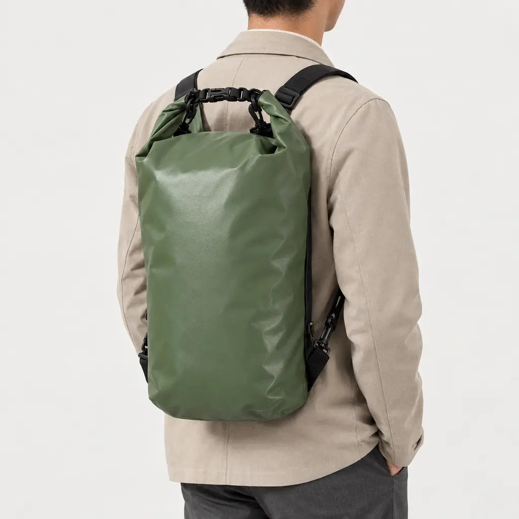 Sac étanche flottant pour kayak - vert - 2 porte-arriere