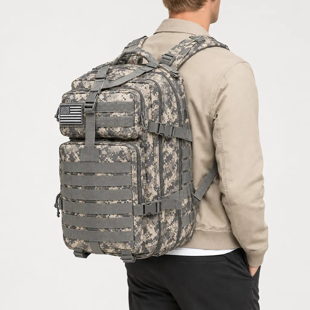 Sac à dos tactique imperméable - acu - 2 porte-arriere