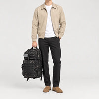 Sac à dos tactique imperméable - camo noir - 3 porte-face