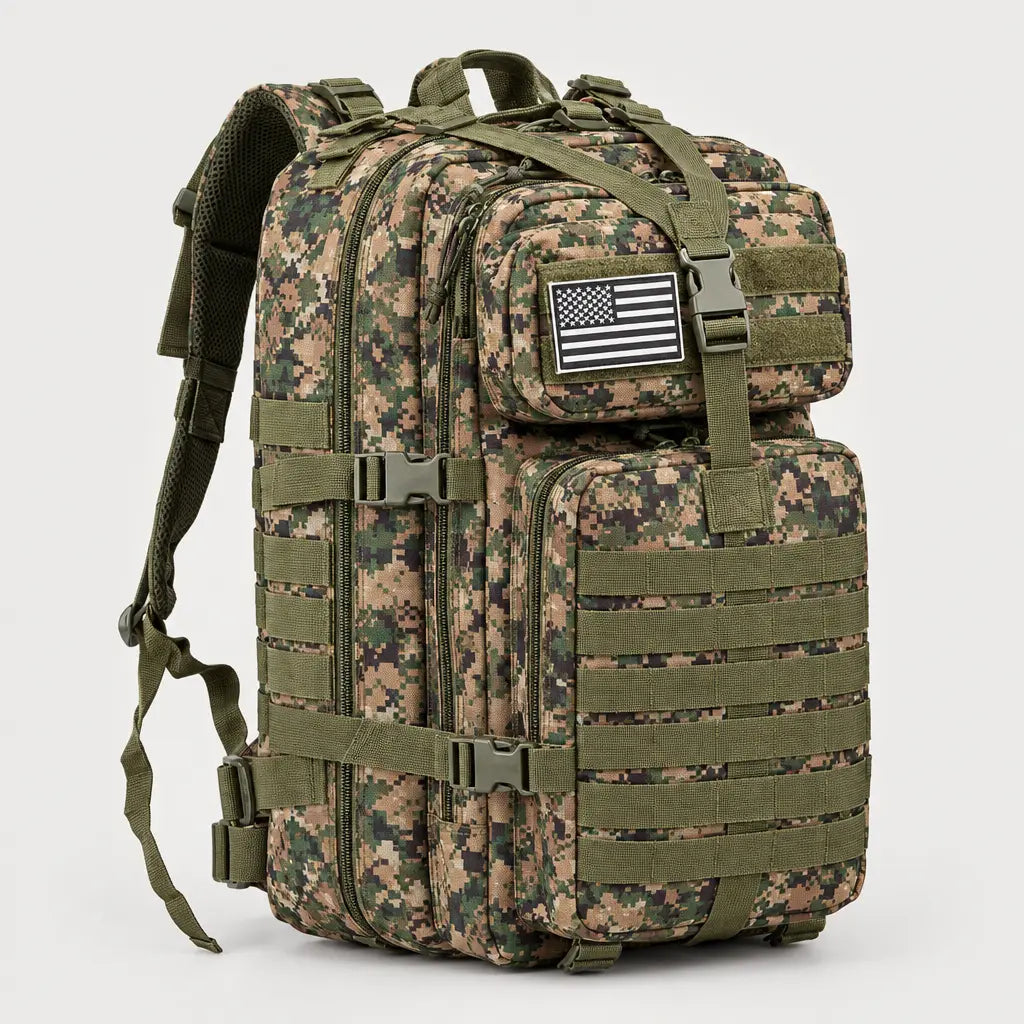 Sac à dos tactique imperméable - camo vert - 1 produit