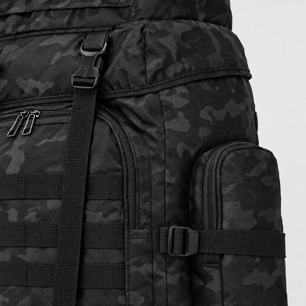 Sac à dos militaire tactique - camo noir - 4 macro