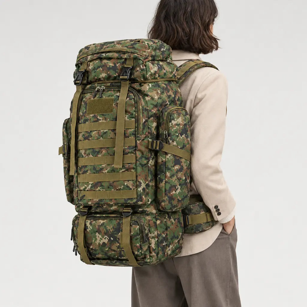 Sac à dos militaire tactique - camo vert - 2 porte-arriere