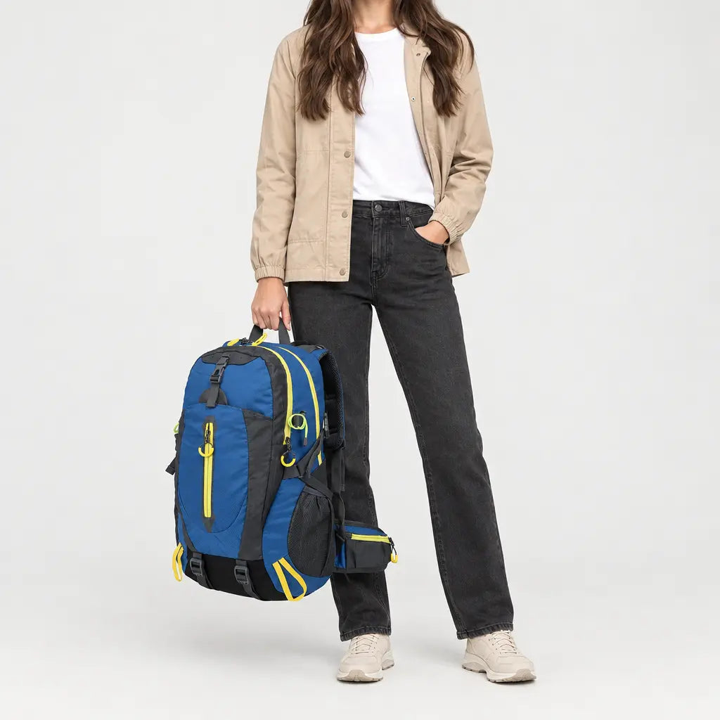 Sac à dos randonnée pour ordinateur - bleu - 3 porte-face