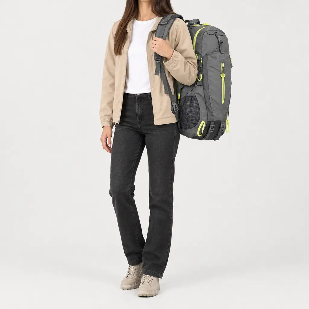Sac à dos randonnée pour ordinateur - gris - 3 porte-face