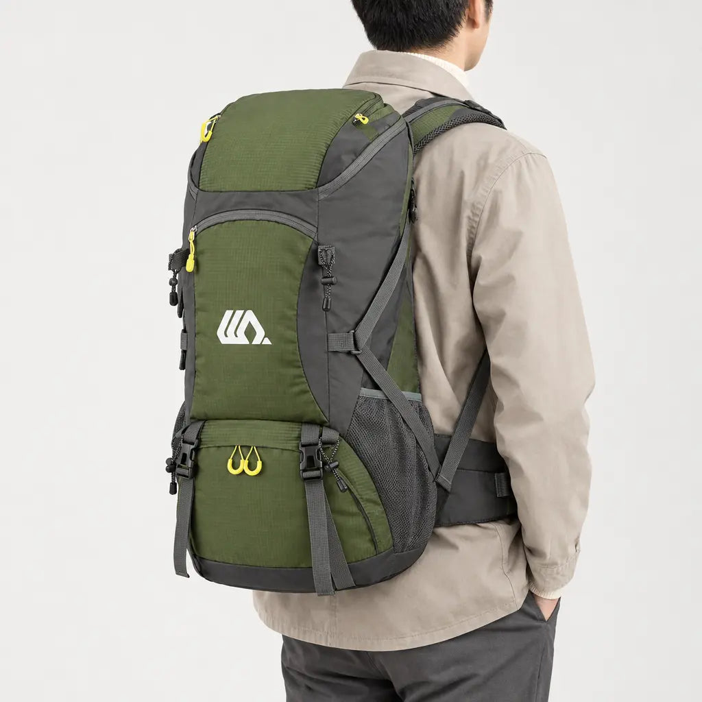 Sac à dos de randonnée imperméable - vert - 2 porte-arriere