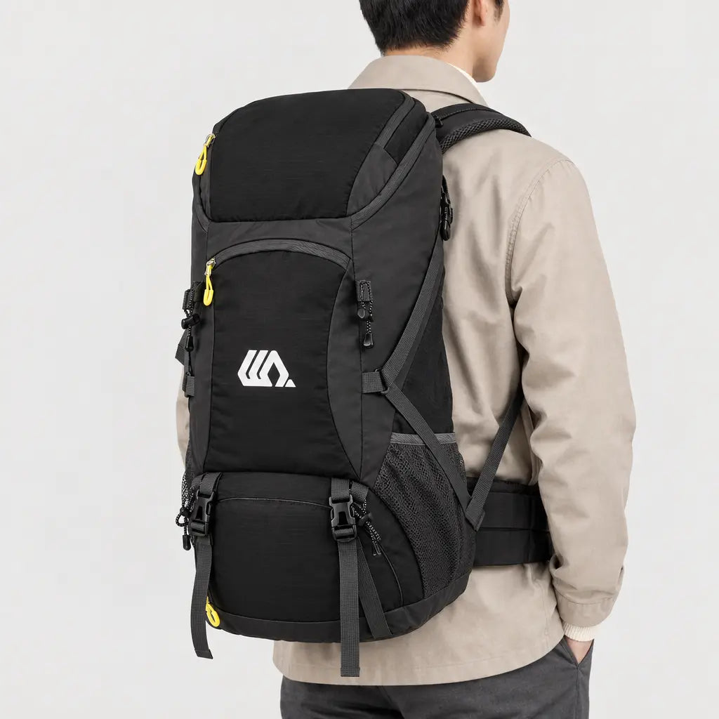 Sac à dos de randonnée imperméable - noir - 2 porte-arriere