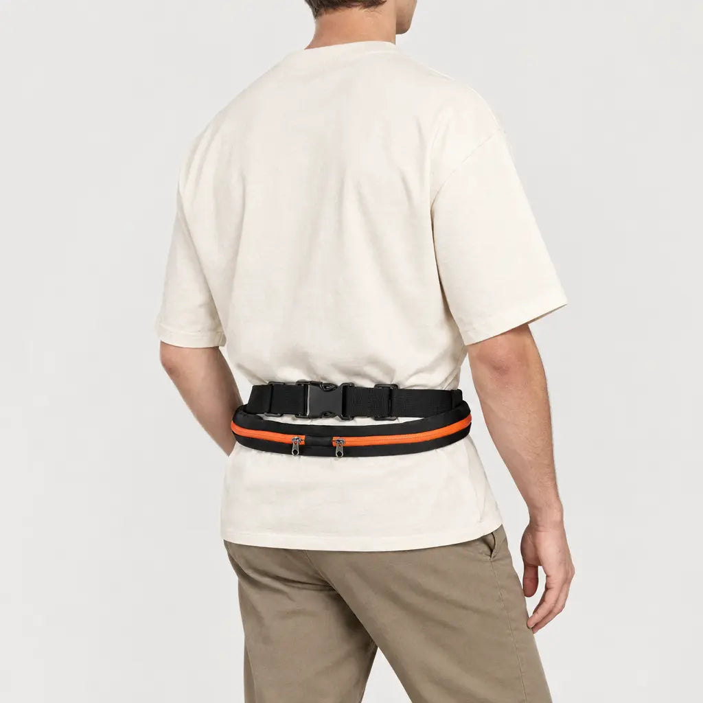 Sac banane de sport imperméable - b style orange - 2 porte-arriere