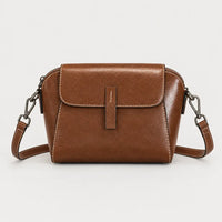 Sac à main rond femme en cuir véritable - marron - 1 produit