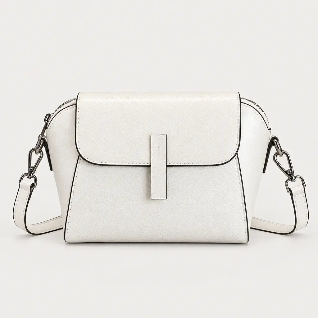 Sac à main rond femme en cuir véritable - blanc - 1 produit