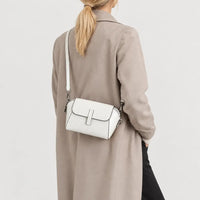 Sac à main rond femme en cuir véritable - blanc - 2 porte-arriere