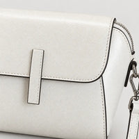 Sac à main rond femme en cuir véritable - blanc - 4 macro