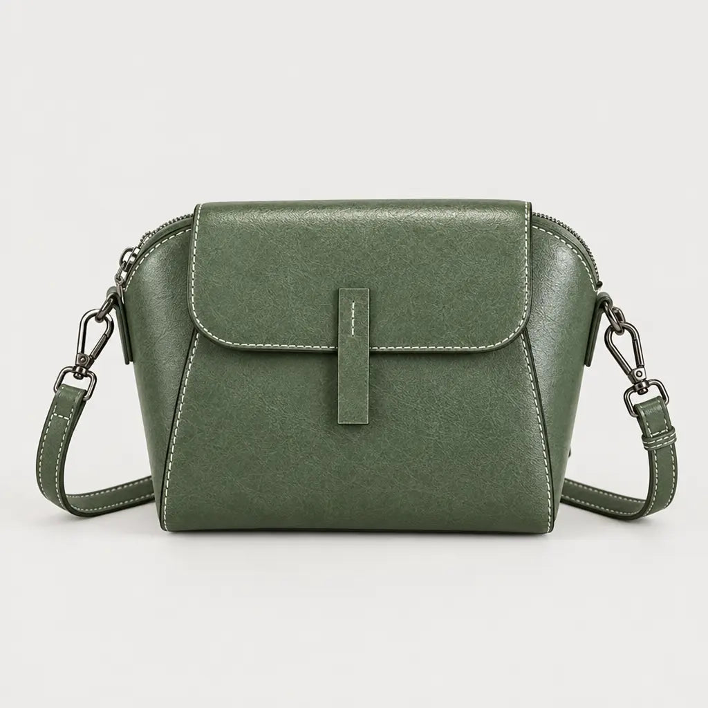 Sac à main rond femme en cuir véritable - vert - 1 produit