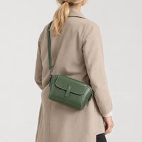 Sac à main rond femme en cuir véritable - vert - 2 porte-arriere