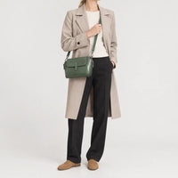 Sac à main rond femme en cuir véritable - vert - 3 porte-face