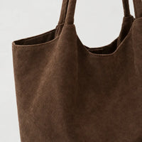 Sac à main femme en daim zippé - cafe - 4 macro