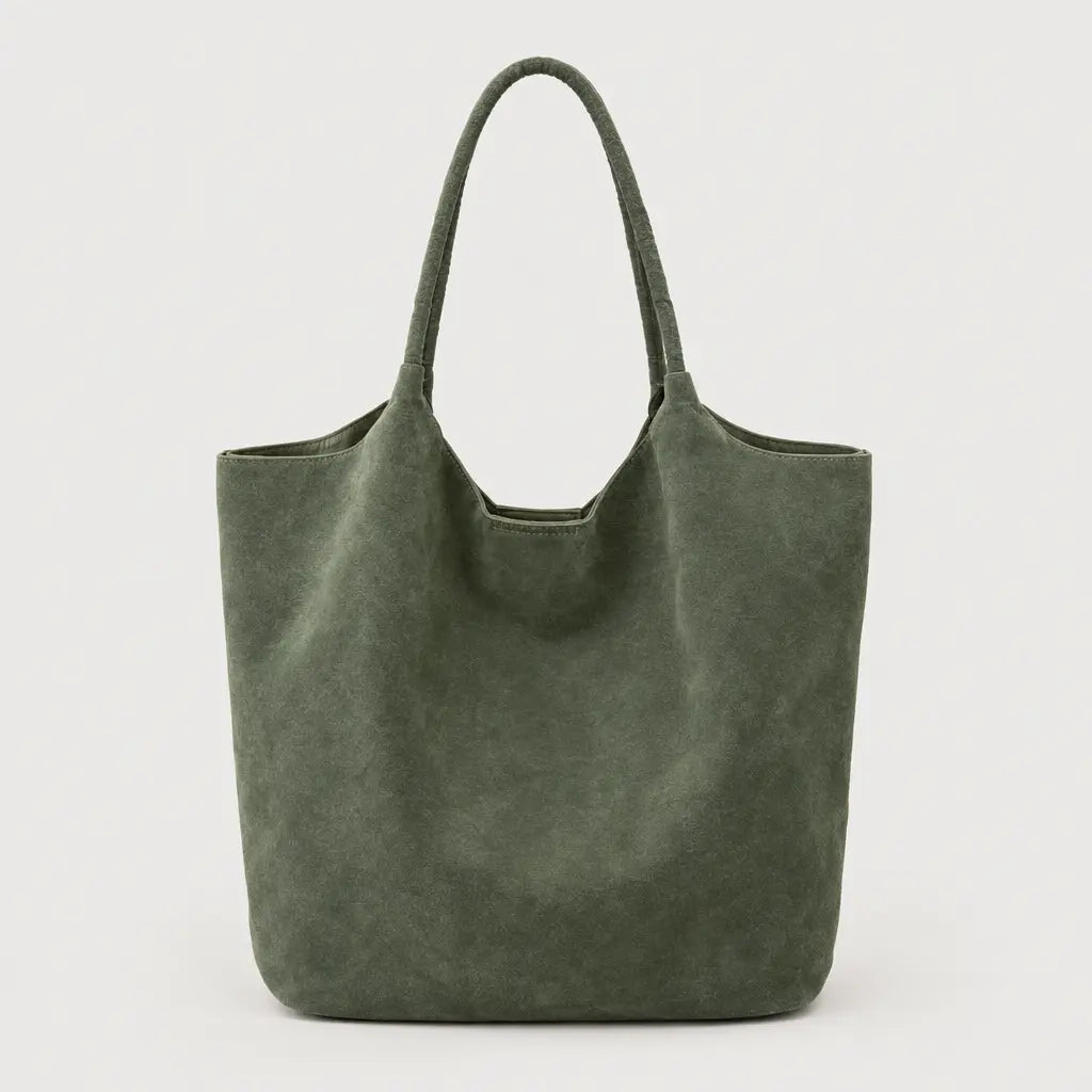 Sac à main femme en daim zippé - vert - 1 produit