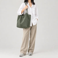 Sac à main femme en daim zippé - vert - 3 porte-face