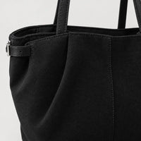 Sac cabas femme en daim - noir - 4 macro