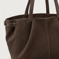 Sac cabas femme en daim - cafe - 4 macro