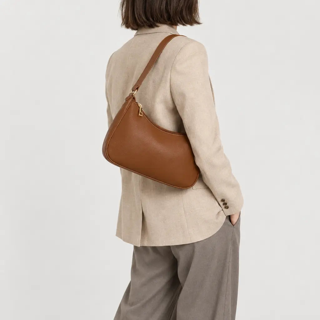 Sac baguette femme compact - marron - 2 porte-arriere