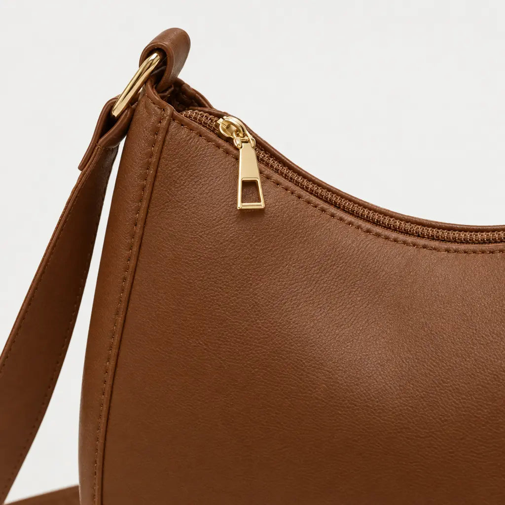 Sac baguette femme compact - marron - 4 macro