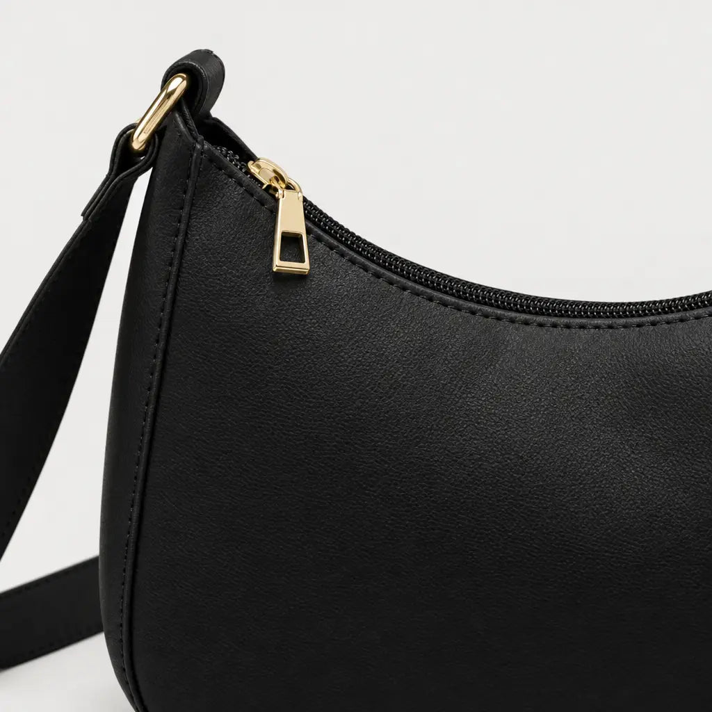 Sac baguette femme compact - noir - 4 macro