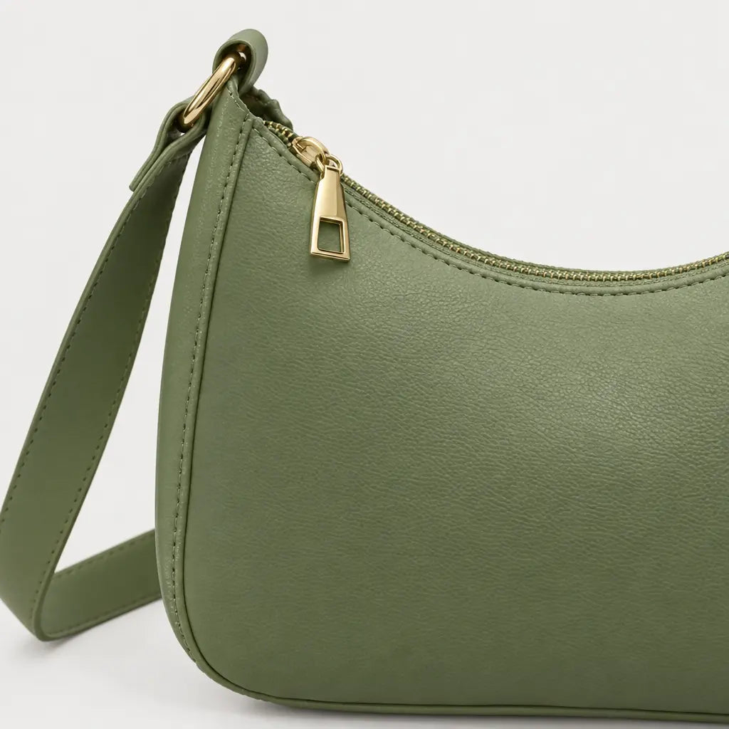 Sac baguette femme compact - vert - 4 macro