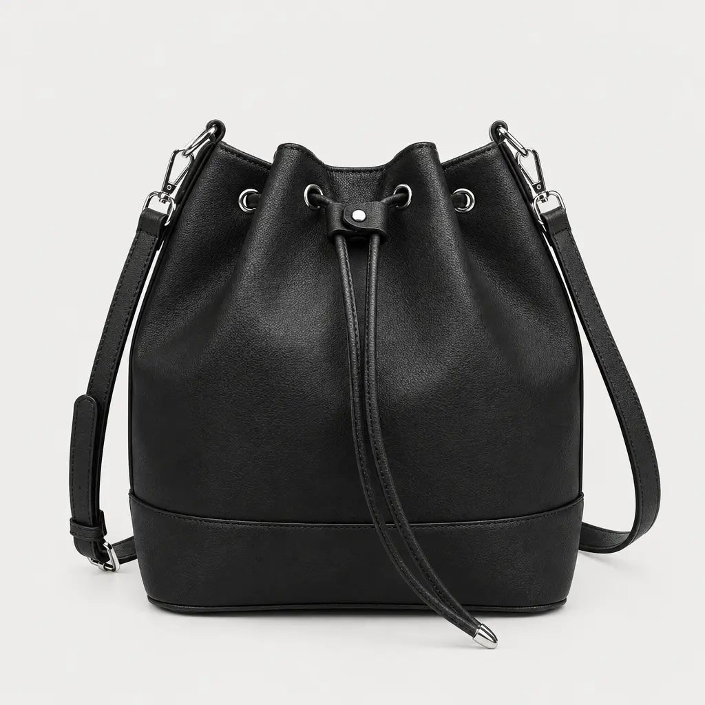 Sac seau femme en cuir - noir - 1 produit