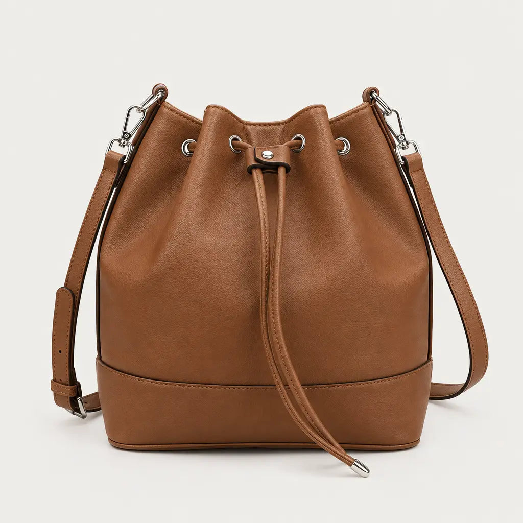 Sac seau femme en cuir - marron - 1 produit