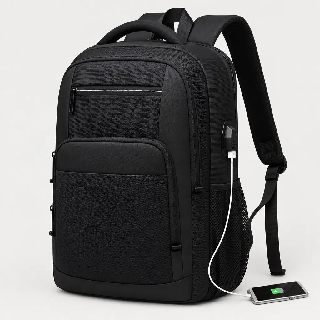 Sac ordinateur avec port USB - noir - 1 produit