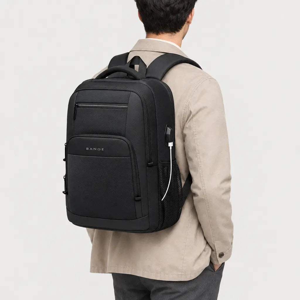 Sac ordinateur avec port USB - noir - 2 porte-arriere