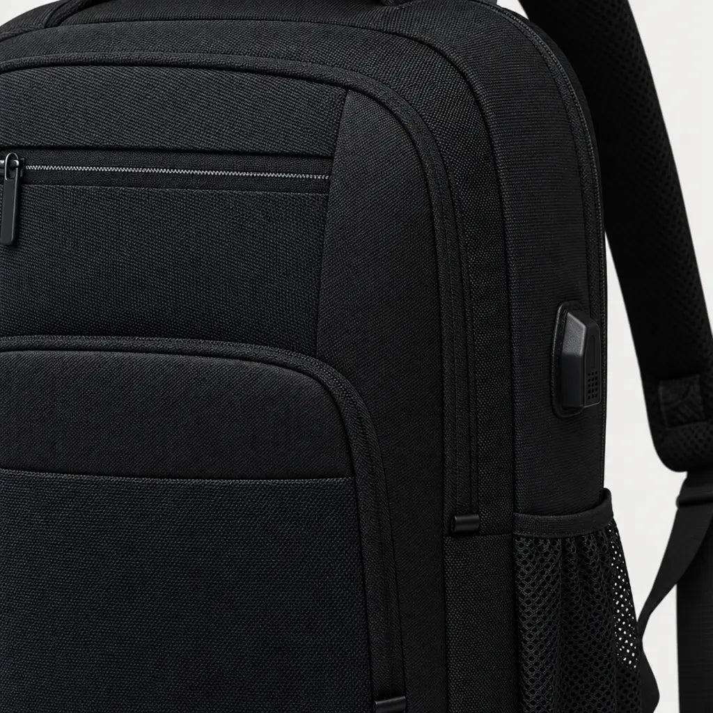 Sac ordinateur avec port USB - noir - 4 macro