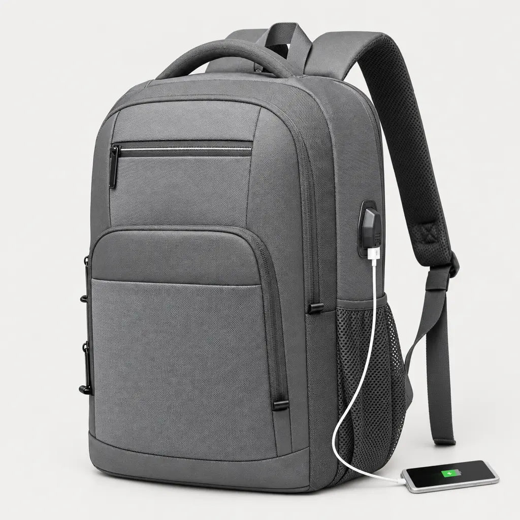 Sac ordinateur avec port USB - gris - 1 produit