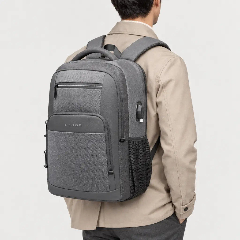 Sac ordinateur avec port USB - gris - 2 porte-arriere